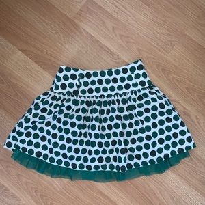 Girls sz 8 Childrens Place soft corduroy GREEN  polka dot skirt